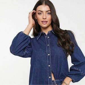 & Other Stories Blue Indigo Denim Shirt Size 4